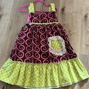Adorable Boutique La Jenns Girl Size 6 Dress Shabby Chic Ruffle Hem Prairie Boho